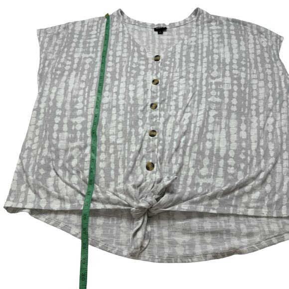 TORRID White Gray Burnout Tie Front Lightweight Blouse Size 3 3X Pullover - Picture 9 of 9